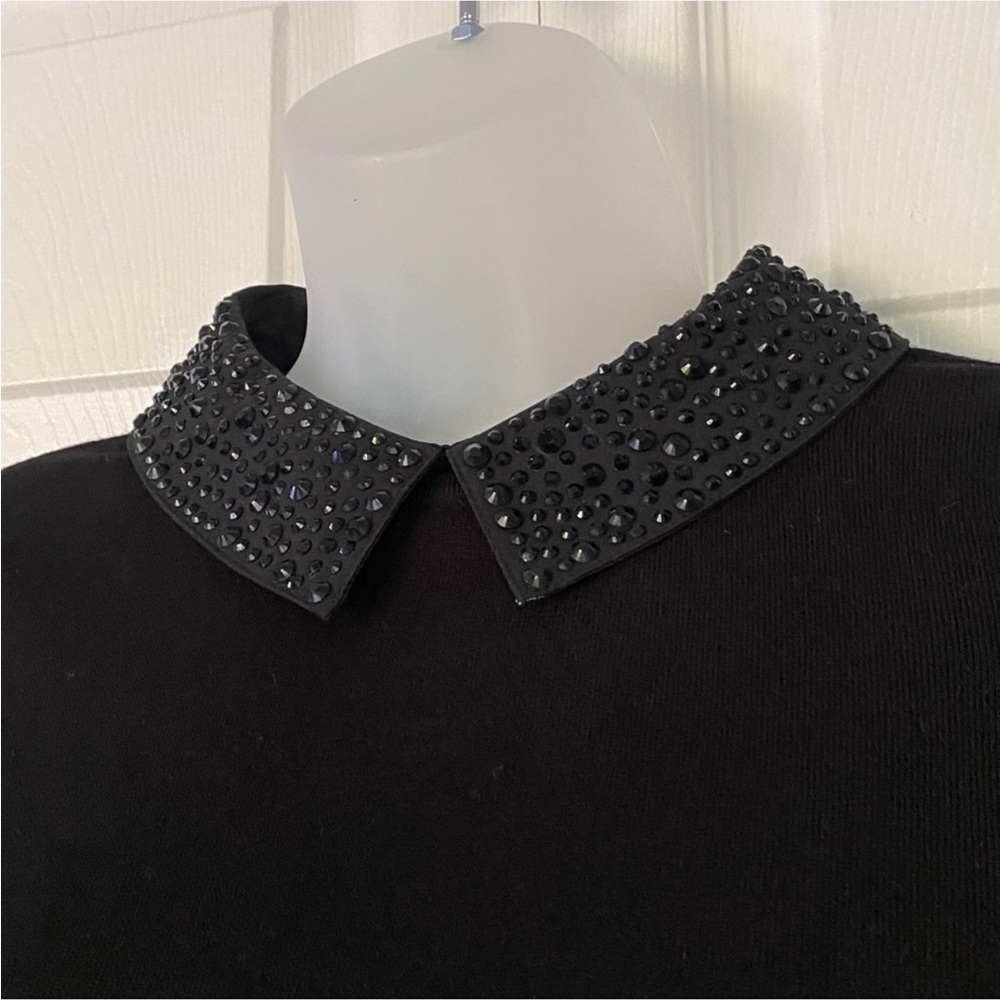 Karenn Millen Sweater Crystal Collar Knit Collection Black New size 0 - Picture 5 of 14